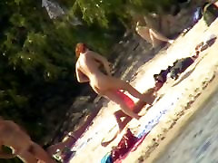 A horny karea seks loves filming hot nudity on the beach.