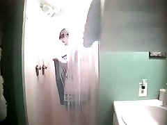 Sexy sporty girl gets caught in a shower by a best porn taboo cam