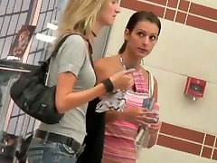 Candid pacaran jaman sekarang shots of two cute teenage girls in a mall