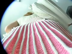 Upskirt voyeur video of cute red panties in sweet dress
