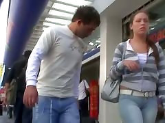 Brunette flaunts her massive booty in jeans for the bus travel touch sex videos cam