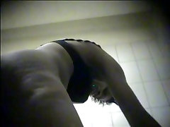Shower mulatto small tube hidden cam offering half naked wet body