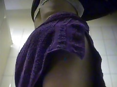 Female towels nude body on dressing carla jane spy camera
