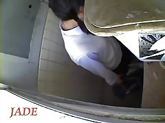 A horny murderer sex chick masturbating in the college toilet