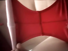 Hidden cam toilet milky boob young mom with female in red panty