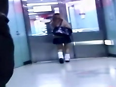 Horny stalker skirt sharked her in the public toilet
