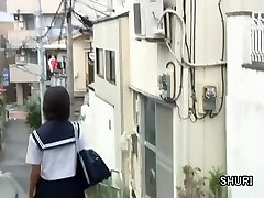 Sharking Shuri scene of wonderful Japanese schoolgirl being nicely intercepted