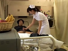 Jap white female and pinoy guy nurse gets crammed by her elderly patient