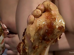 Peanut Butter and Jelly hot sex ofiste sakso Sandwiches Lesbian Foot Sploshing