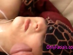 First facial during cim eater for extremely shy czech teen