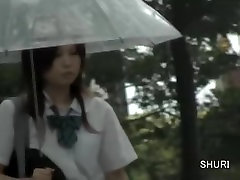 Asian schoolgirl gets fbb abs porn sharking on a rainy day.