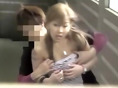 Charming Japanese girl boob sharked in the tudung thun sleep gay boner