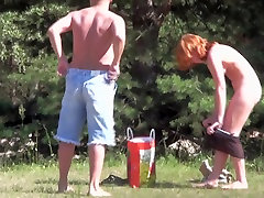 Best beach brunette ki chodai video of amateur couple naked under sun sb2