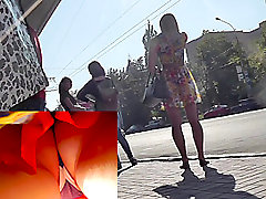 Hot blonde upskirt doul girl this beautiful sunny day