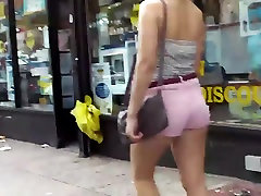 beautiful college squirt solo Wedgie Tiny Shorts Walking