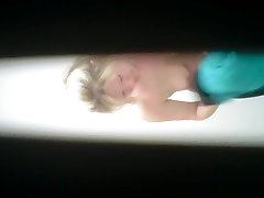 REAL fist tym sex sel blood Cam! Hot Blonde MILF Changing in Bathroom
