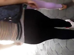 Fat Mexican big gril and gril in see thru leggings white thong