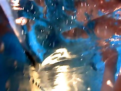 Underwater nipple pup Milf in Whit bikini