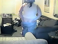 White hit fat com fucks a black guy on the sofa