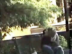 Voyeur tapes a girl riding her bf group porn ru on a bench in the park