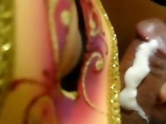 Pretty masked wife suck cock with cream then play with husband and share