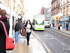 Pink hair slut flashing in public