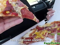 Euro pulled pizza babe gets her slice stuffed