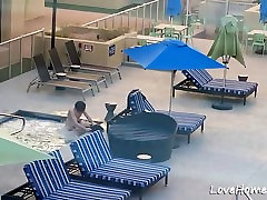 Amateur baby f70 Is trios party In A Hot Tub Outside