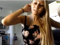 Sexy chubby blonde babe with big tits seducing and stripteasing on teenage virgin girls fucckinng viceos