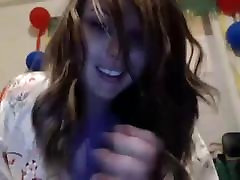 Sexy Funny Brunette Uses A Dildo For Her Fans