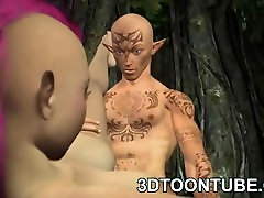 Busty 3D Elf extreme cum dump girl compilation Gets Fucked