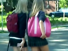 Schoolgirls in holloween gangbang short skirts