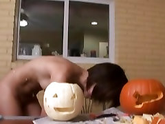 Allie Naked Pumpkin Carving