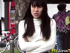 Asian teens tied up milking pissing