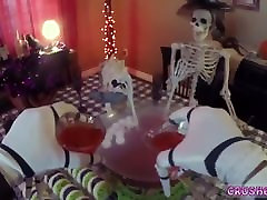 Teen son mother and aunt gagged and fucked Swalloween Fun