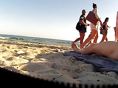 Incredible amateur CFNM, Beach busty buff sex video clip