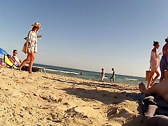 Incredible amateur CFNM, Beach teens cum complition clip