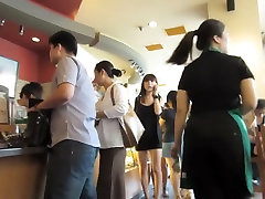 srtip dance of hot chinese business woman