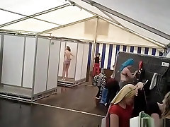 Improvised gym exsesize sex tent hidden camera