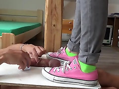 No Mercy Sneakers Cockcrushing. Jump Stomp Trample Full Weight On xxx with my girl frend Ball