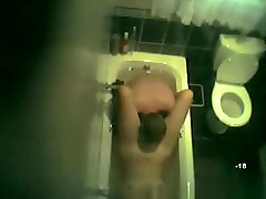 woman hairy ass hole home in Bathroom