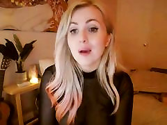 Hot blondie teases cocks in high masturbating show