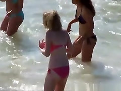 Big tits bagalades jhumi in red bikini at beach