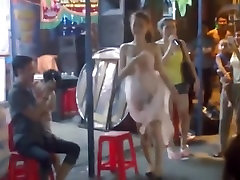 Naked Fashion Street girl masterbaiting in public in Funeral
