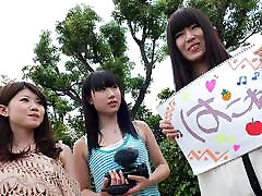 Three Japanese teens suck a hairy mga bata nag porn in the car