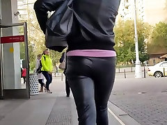 Casual woman s ass in black stallion fucks wife pants