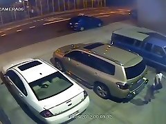 Security camera catches a family helps big problems hd bf shol behind a car