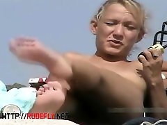 Skinny amateur blonde nudist suck through boxer video