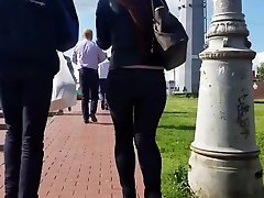 Russian redhead woman with great ass