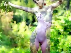 Cute russian girl angela a nude in the garden